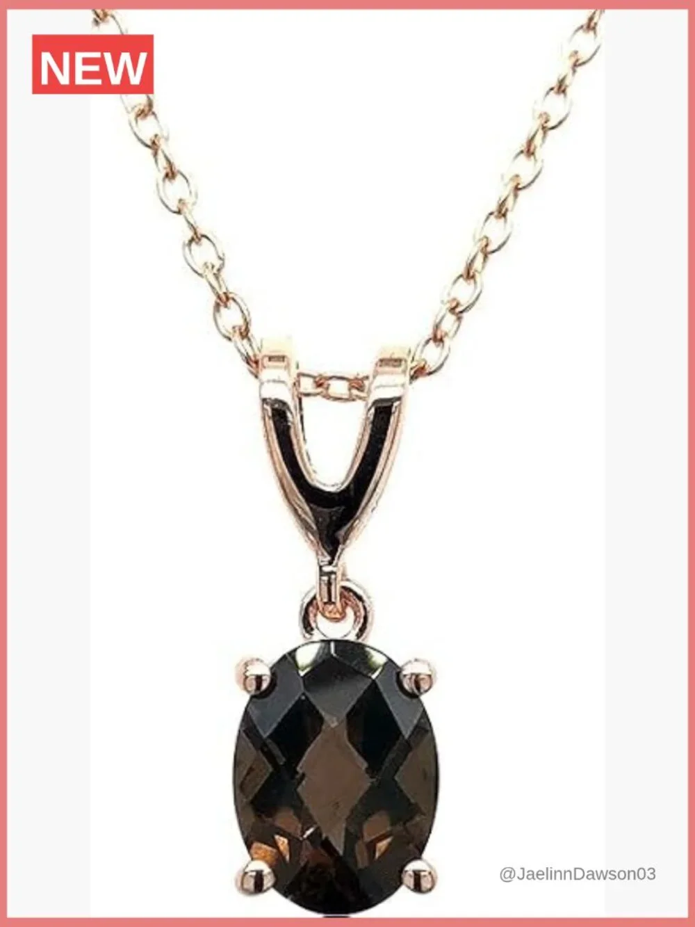 Gemstone Oval Pendant Necklace with 18